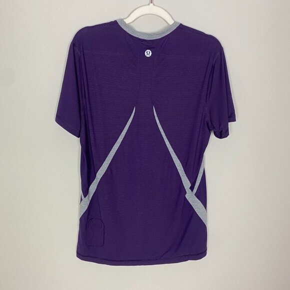 Lululemon T Shirt Active Purple Mens Medium Breathable Colorblock - Picture 3 of 5